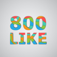 A number of likes made by colorful layered characters, vector illustration