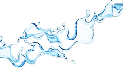 Obraz na płótnie Canvas A splash of clear blue water. 3d illustration, 3d rendering.