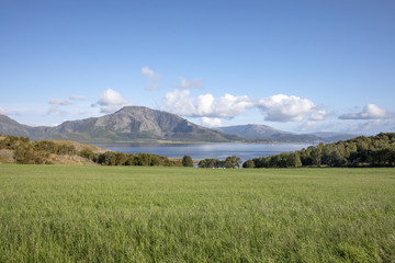 Naklejka premium Wanderlust around mountain Torghatten in Northern Norfway