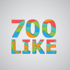 A number of likes made by colorful layered characters, vector illustration