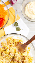 Potato Salad Ingredients Flat Lay