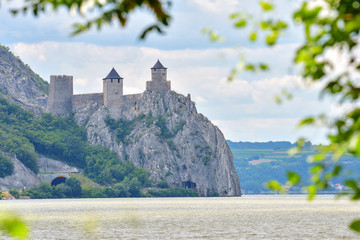 Fototapeta na wymiar Golubac fortress / castle, built in the 14th century, on the banks of the Danube river in Serbia