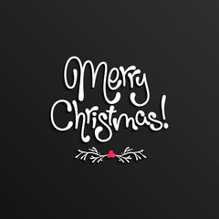 Merry Christmas Lettering Card Design, vector illustration