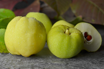 fresh quince organic bio fruits eco