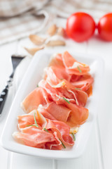 Italian prosciutto crudo or jamon.