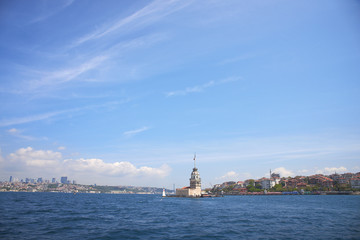 Naklejka premium Ancient architectural monument the Maiden's Tower In Istanbul, Turkey