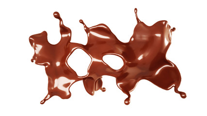 A splash of chocolate. 3d illustration, 3d rendering.