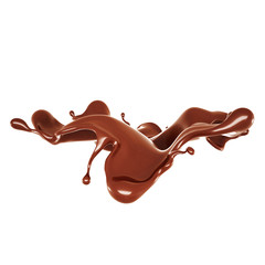 A splash of chocolate. 3d illustration, 3d rendering.