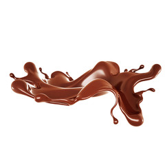A splash of chocolate. 3d illustration, 3d rendering.
