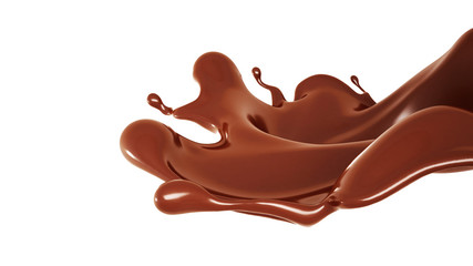 A splash of chocolate. 3d illustration, 3d rendering.