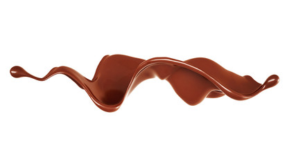 A splash of chocolate. 3d illustration, 3d rendering.