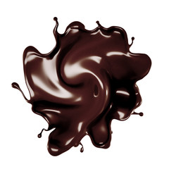 A splash of chocolate. 3d illustration, 3d rendering.