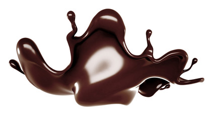 A splash of chocolate. 3d illustration, 3d rendering.