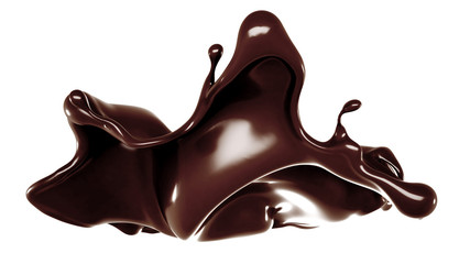 A splash of chocolate. 3d illustration, 3d rendering.
