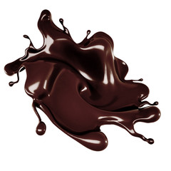 A splash of chocolate. 3d illustration, 3d rendering.
