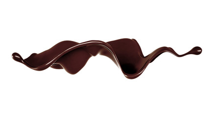 A splash of chocolate. 3d illustration, 3d rendering.