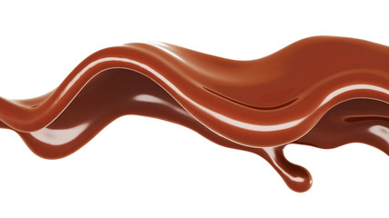 A splash of chocolate. 3d illustration, 3d rendering.
