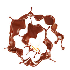 A splash of chocolate. 3d illustration, 3d rendering.
