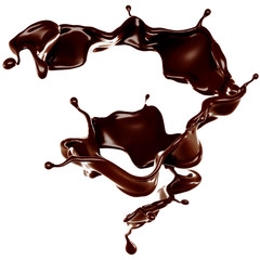 A splash of chocolate. 3d illustration, 3d rendering.