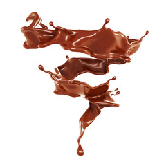 A splash of chocolate. 3d illustration, 3d rendering.