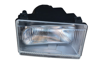 fog light truck close-up on isolated white background