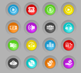 digital music icon set