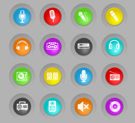 musical equipment icon set