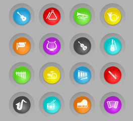 musical instruments icon set