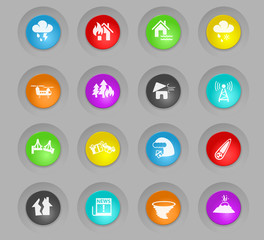 natural disasters icon set