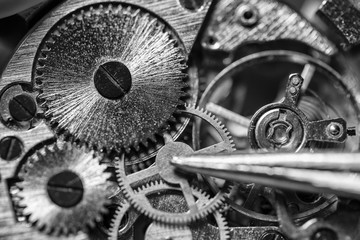 Process of installing a part on a mechanical watch, watch repair