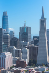 Obraz na płótnie Canvas San Francisco, aerial view of Financial District downtown 