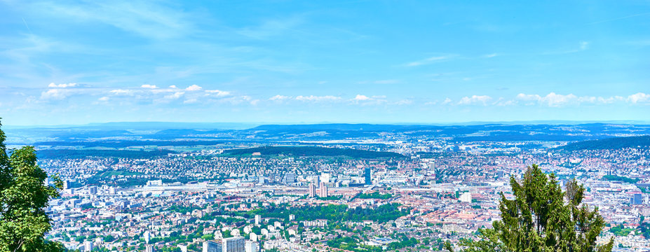 Panoramic view of Zurich in Switzerland