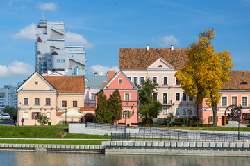 Traetskae Pradmestse (Trinity Suburb) - historical center of Minsk, Belarus