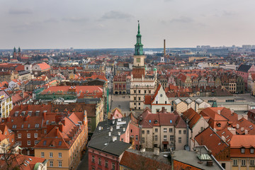 Fototapeta na wymiar Top view of the old town in Poznan, Poland