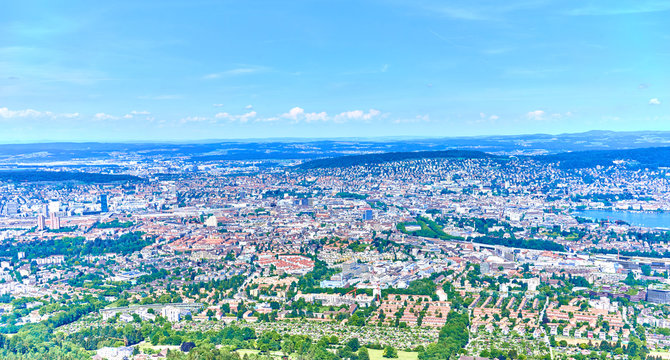 Panoramic view of Zurich in Switzerland