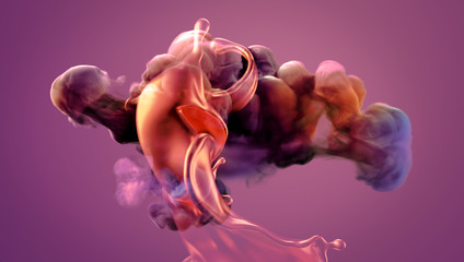 Fototapeta na wymiar Colorful smoke. 3d illustration, 3d rendering.