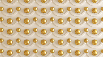 Architectural, interior pattern, white, yellow, gold texture wall. 3d illustration, 3d rendering.