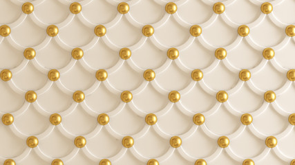Architectural, interior pattern, white, yellow, gold texture wall. 3d illustration, 3d rendering.