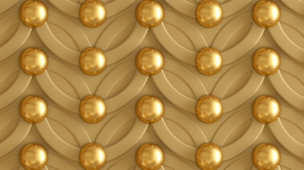 Architectural, interior pattern, white, yellow, gold texture wall. 3d illustration, 3d rendering.