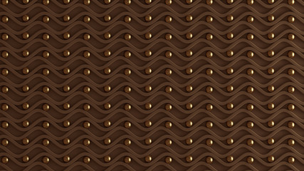 Brown architectural, interior pattern, beige gold texture wall. 3d illustration, 3d rendering.