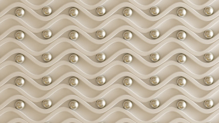 Silver architectural, interior pattern, white wall texture. 3d illustration, 3d rendering.
