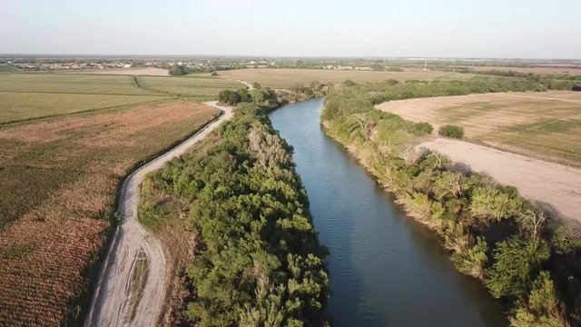 A drone flying over near Rio Grande river