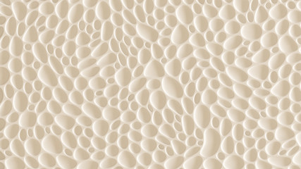 White, yellow texture background with relief and circles. 3d illustration, 3d rendering.