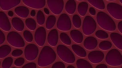 Purple texture background with relief and circles. 3d illustration, 3d rendering.