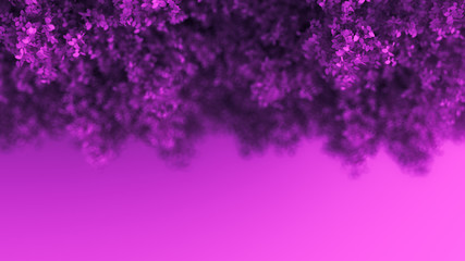 Beautiful purple background with leaves, season of the year. 3d illustration, 3d rendering.
