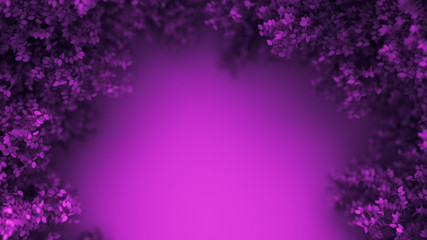Beautiful purple background with leaves, season of the year. 3d illustration, 3d rendering.