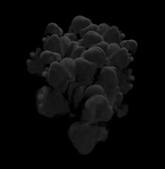 Gray smoke on a black background. 3d illustration, 3d rendering.