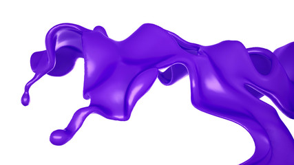 A splash of purple liquid. 3d illustration, 3d rendering.