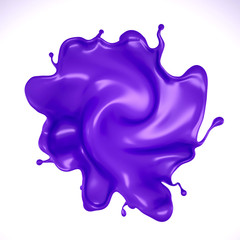 A splash of purple liquid. 3d illustration, 3d rendering.