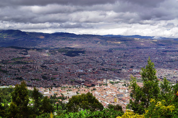 Obraz premium Aerial view of Bogota, seen from Montserrate, Colombia, South America